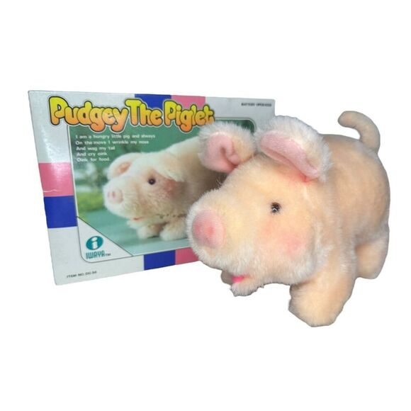 Vintage Pudgey the Piglet Toy Pig Battery Operated Sounds Original Box 1986 - Picture 1 of 9